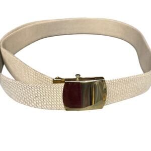 Men's Navy Vanguard V-21C‎ ream Tan Belt Made in the USA 42 1/2”L